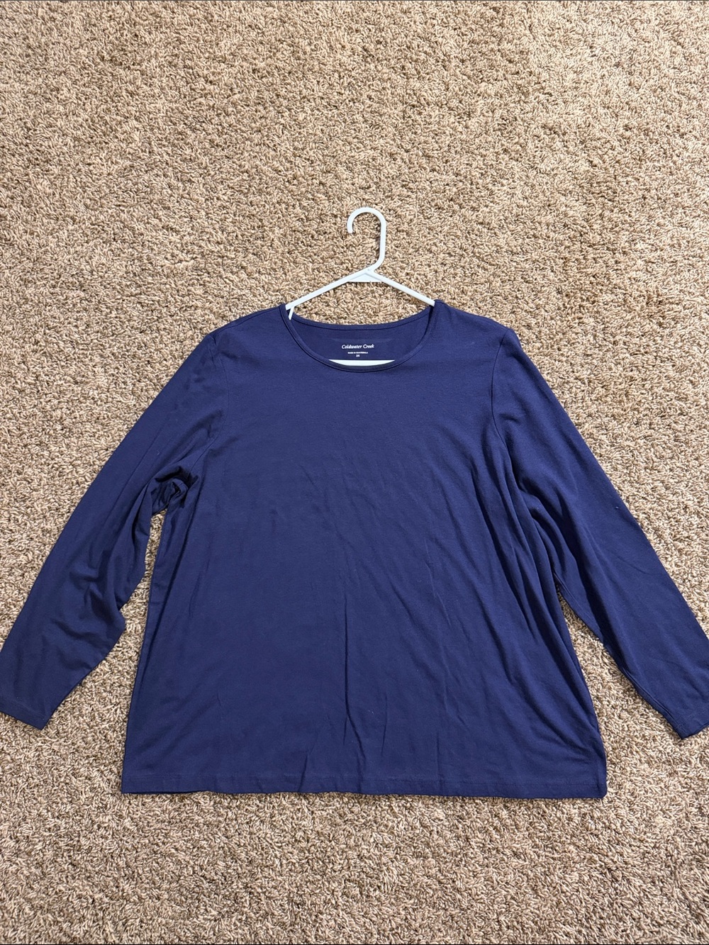 Coldwater Creek Deep Navy Long Sleeve Crewneck Top